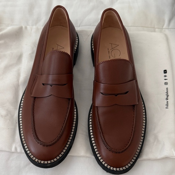 AGL Men's Brown Leather Loafers - Picture 1 of 5